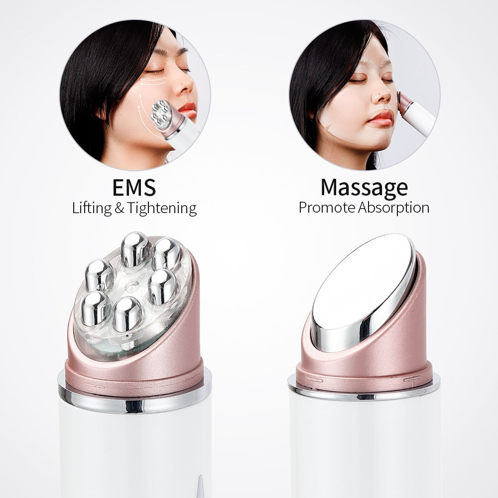 多功能 LED 光子療法高振動加熱眼部面部按摩器 EMS 皮膚提升抗皺 SPA 面部工具