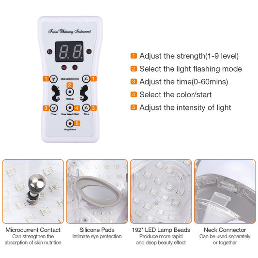 Foreverlily 7 色光 LED 面膜帶頸部皮膚年輕化面部護理治療美容抗痤瘡治療美白